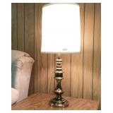Brass Finish Lamp w/ Shade Dia 12   H33