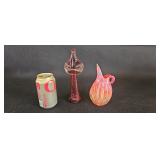 Lefton Pilgrim Glass Art Glass Pitcher Vase