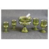 Avocado Green Candy Dish Stemware Shot Glasses