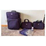 Ricardo Purple Soft Cover Suitcase and Carry On