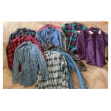 Menï¿½s Shirt Lot (10) Denim Flannel Plaid M