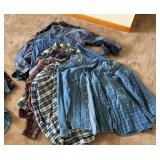 Menï¿½s Shirt Lot (12) Denim Flannel Plaid M