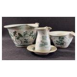 Pottery Hand Thrown Sign Green Ivy