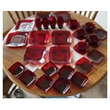 Anchor Hocking Royal Ruby Red Charm Square Plates