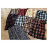 Pendleton Wool Plaid Pleated Skirts Orange Label