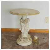 French Provincial Marble Plaster Plant Stand