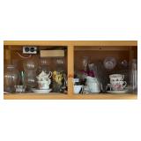 Contents of Cabinet Glass Vases Glassware Cups