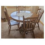 Oak Table 4 Chairs w/ Laminate Top