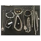 Silver Tone Necklace Earrings Lot