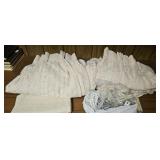 Pair Lace Drapes Attachments Hooks Extra Fabric