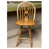 Oak Swivel Bar Stool W18 H43 D24