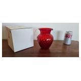 Pilgrim Glass Diamond Optic Ruby Red Pitcher