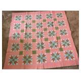 Antique Quilt 1937 Hand Pieced ND Hand Stitched