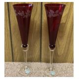 Lenox Crystal Ruby Red Etched Holly Holiday Gems