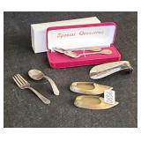 Brass Ashtray Shoes 50th Anniversary Spoons