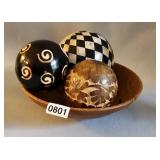 Home Decor Handmade Wooden Bowl, Composite Wooden