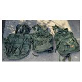 3 US Army Nylon Combat Field Pack LC-1 Large (2W/