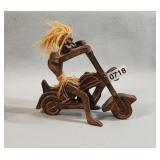 Wooden Tribal Motorcyclist