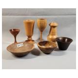 Handcrafted Turned Wood Bowls Stemware Vase Al