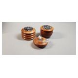 Handcrafted Wooden Trinket Candle Boxes Oil Lamp