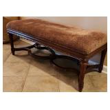 Wood Fabric Bench  48" w  x  19" h x 20" d