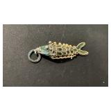 Fish Green Pendant Articulated Hand Painted