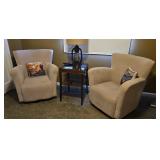 Upholstered Swivel Chair W30 H35 D32 Pair