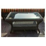 Wicker Coffee Table (Quality All-Weather) Glass