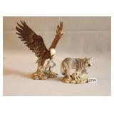 Homco Porcelain Bird Eagle Figurine on Branch and
