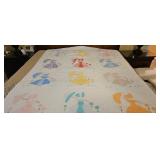 Umbrella Girl Quilt, Hand Quilted 82 x 64