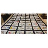 State Bird Painted Quilt Machine, Quilted 64 x 78