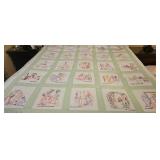 Signed Dated Embroidered Bible Quilt, Hand Quilted