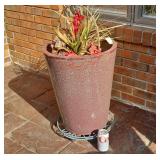 Large Ceramic Planter w/ Roll Around Base Dia 16