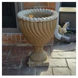 Large Concrete Planter Dia 19 H26