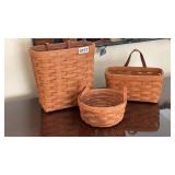 Longaberger Leather Strap Basket Lot