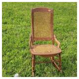 Victorian Eastlake Caned Rocking Sewing Chair