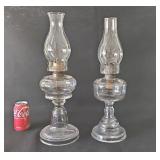 Vintage Antique Glass Oil Lamp Queen Ann 2 With