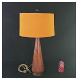 MCM Walnut w/ Brass Inlay Lamp