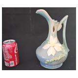 Roseville Pottery Magnolia Ewer Vase Blue Green