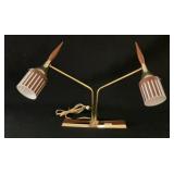 Laurel Lamp MCM Teak and Brass Desk Lamp