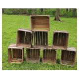 Apple Crate Wood Box Lot Shelves (8)