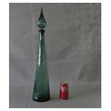 Vintage Empoli Green  Cased Glass Genie