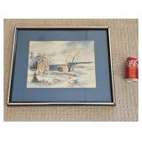 Water Color Pearley Hale VI Signed 21 x 17 Winter