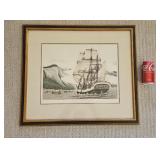Columbia Rediviva 1982 Signed Color Added Etching