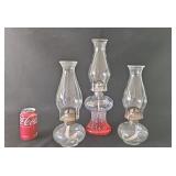 Vintage Glass Oil Lamp Lot