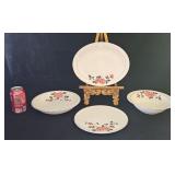 Hall Red Poppy Cake Plate Pie Plate Serving Bowl