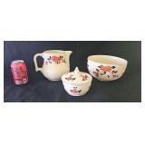 Hall Red Poppy Pitcher Mixing Bowl Serving Dishes