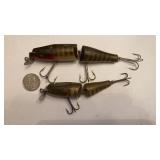 C.C.B.CO Jointed Fishing Lures (2) w/Glass Eyes