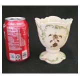 Victorian Northwood Glass Green Decorated Custard