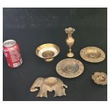 Brass Ashtray and Bud Vase Lot